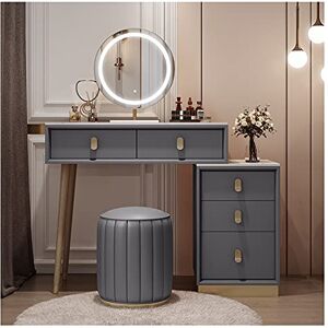 Coiffeuse Coiffeuse Chambre Bois Moderne Petit Type de Ménage Léger Casier De Luxe Bureau de Maquillage Intégré avec Miroir et Tiroirs Combinaison Libre Vanité de Maquillage (Couleur : Gris) - Publicité