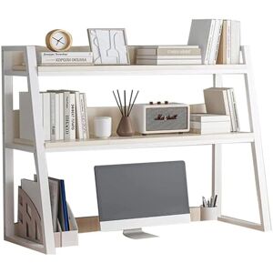 generic Bibliothèque de bureau en bois – Organiseur de clapier à 2 niveaux pour bureau d'ordinateur – Présentoir de rangement de comptoir – Mobilier de maison et de bureau (couleur : noir, taille : 75 x 32 x - Publicité