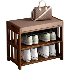 KAMPCO Banc de Rangement pour Chaussures, Organiseur pour entrée, étagère à Chaussures en Bois avec Coussin de siège en Mousse, Banc à Chaussures pour Couloir, Chambre à Coucher, Salon - Publicité