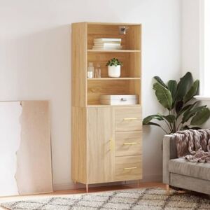 RAUGAJ Furniture Home Tools Meuble haut en chêne Sonoma 69,5 x 34 x 180 cm - Publicité