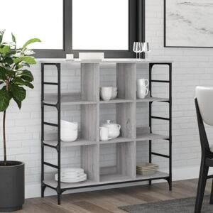 Gecheer Buffet, étagère, armoire de cuisine, étagère de cuisine, étagère de rangement, bibliothèque industrielle, étagère vintage, gris Sonoma 102 x 32 x 103,5 cm en bois multicouche - Publicité