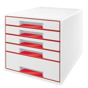 Leitz Rouge L : Armoire à tiroirs WOW Cube 5D WT, Polystyrène - Publicité