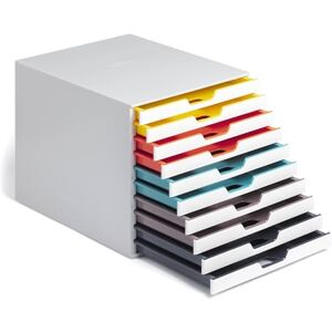 DURABLE - VARICOLOR® MIX 10 - Module de Classement 10 Tiroirs - Rangement pour Bureau pour Documents au Format A4+ - Publicité