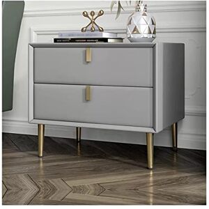 ULPro Commode à tiroirs Table de chevet moderne, table de chevet en simili cuir pour chambre à coucher, meubles de salon (gris) Table de chevet (couleur : gris foncé, taille : L45 x P40 x H48 cm) (gris - Publicité