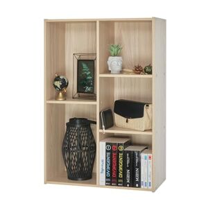 Iris Ohyama , Bibliothèque, Étagère à 5 Compartiments, Meuble de rangement à livres, Cloison Séparateur, Présentoir, Salon, Chambre, Bureau Basic Storage Shelf CX-23C Marron Clair - Publicité