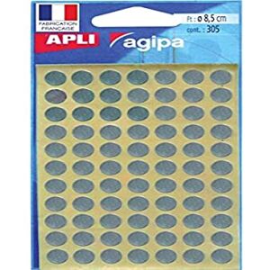 Apli 100601 Pochette de 308 pastilles Argent Diamètre 8mm - Publicité