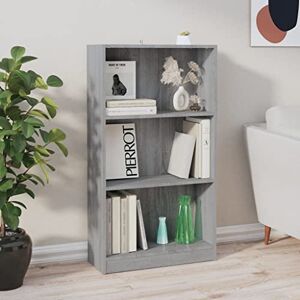 Keyur Bibliothèque, Meuble de Rangement Étagère de Rangement Bibliothèque Sonoma Gris 60x24x109 cm Bois d'ingénierie - Publicité