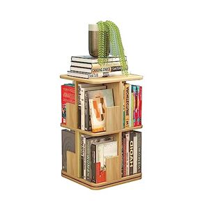 ABBNIA Bibliothèque Simple, bibliothèque rotative Solide à 360°, étagères de Rangement de Livres à 360° pour Enfants et Adultes, bibliothèque en Bois Massif (B 2 Couches) - Publicité