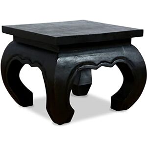 Livasia Table d’Opium de Thaïlande, Table d’appoint, Table de Chevet, Durable et Fait Main, Noir (30x30x24cm) - Publicité