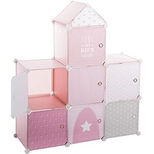 ATMOSPHERA CREATEUR D'INTERIEUR Atmosphera Casiers de Rangement Enfant Château Rose 96x109 cm - Publicité