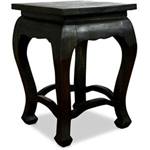 livasia Table d’Opium de Thaïlande, Table d’appoint, Table de Chevet, Durable et Fait Main, 36x36x50cm (Noir) - Publicité