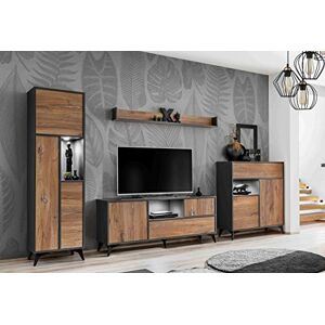 Extreme Furniture Venice TV Set   3 armoires de Salon avec 1 étagère Murale   LED   Design Moderne   Rangement Pratique - Publicité