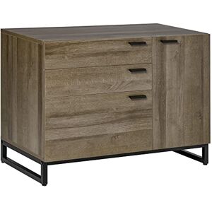 HOMCOM Armoire de Rangement Buffet Meuble Rangement de dossiers 3 tiroirs, 1 Placard pour Salle à Manger,Bureau, Salon, Cuisine Dim. 80L x 41,5l x 58H cm - Publicité