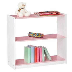 IDIMEX Etagère Regale Rangement sur Pied ou étagère Murale avec 3 tablettes, en pin Massif lasuré Blanc et Rose - Publicité