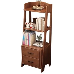 BIVVI Étagère à Livres Bibliothèque Table de Chevet en Bois Massif, Armoire de Rangement, Support de Rangement Multicouche pour Chambre à Coucher, Salon et Bureau - Publicité