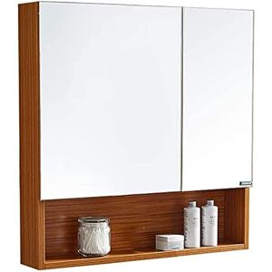 Suuim Armoire Murale de Salle de Bain 23,6" X29,5 X5,3 Salle de Bain avec armoires à Miroir Multicouches en Bois Massif Boîte à Miroir étanche Murale avec Miroir de vanité - Publicité