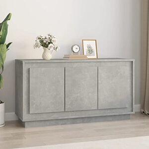 Woiinea Buffet cuisine 102 x 35 x 55 cm Gris Béton Bois Multicouche Résistance à l'humidité Style Classique Buffet Salle à Manger Fonction Exposition Plan Robuste Meuble de Rangement Latéral - Publicité