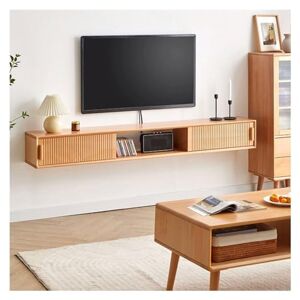 ISDFAASJF Meuble TV Mural Meuble TV Flottant en Bois, Centre de Divertissement Flottant 59''/71'', Console multimédia Flottante Moderne, Console TV Murale, Console TV Flottante sous étagère - Publicité