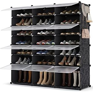 HOMIDEC Meuble Chaussure, 7 Niveaux Rangement Chaussure 42 Paires Etagere Chaussure avec Porte pour Entrée Salon Chambre - Publicité