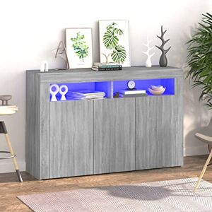 Cosisti Buffet LED Buffet Salle a Manger Buffet Salon Buffet Cuisine Rangement Meuble de Rangement Buffet Haut pour Salon Salle à Manger-Sonoma gris-115.5 x 30 x 75 cm - Publicité