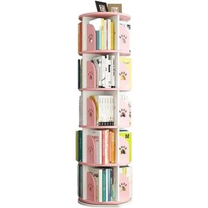 ZURBAQD Bibliothèque rotative à 360 °, étagères à démontage Simple, étagère d'angle Simple pour étudiant, Supports à Livres rotatifs créatifs (Couleur : Rose, Taille : 50 x 159 cm) (Rose 40 x 143 cm) Warm - Publicité