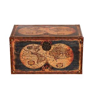 Birendy 1622 Coffre au trésor en bois recouvert de cuir synthétique Taille XXL 59 x 36 x 33 cm - Publicité