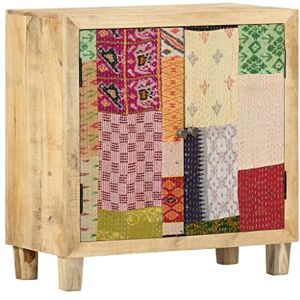 csderty Furniture Home Tools Buffet patchwork en bois de manguier massif 70 x 35 x 75 cm - Publicité