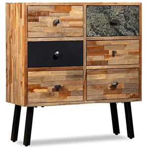 vidaXL Armoire Latérale avec 6 Tiroirs Meuble de Rangement Armoire de Rangement Chambre Salon Intérieur Teck Massif de Récupération - Publicité