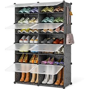 FUNLAX Meuble Chaussures, Design de 8 étages pour 32 Paires de Chaussures, Rangement Chaussure Salon Couloir Chambre à Coucher, Noir - Publicité