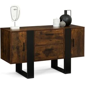 IDMarket Buffet Bas 105 cm Phoenix Bois Effet Vieilli et Noir - Publicité