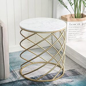 NEWPER Une Table d'appoint de canapé Nordique personnalisée Simple, Moderne et créative en marbre, Petite Table Ronde pour Chambre à Coucher, Armoire de Chevet, Coin Lumineux, Jour de commémoration - Publicité