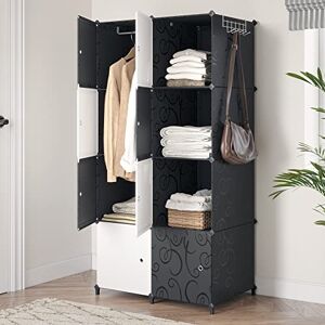 JOISCOPE Armoire Suspendue Portable, Armoire Portable avec Portes, Vêtements, Chaussures, Jouets, Organisateur de Livres de Chambre, 8 Cubes - Publicité