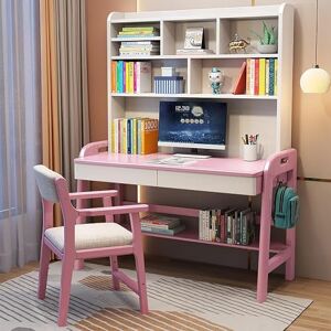 YUNYHAO Bureau D'étude En Bois Massif, Bureau Réglable En Hauteur, Armoires Et Tiroirs De Rangement – ​​Bureaux D'étude Et Postes De Travail Idéaux Pour Une Utilisation À La Maison ( Color : Pink , Size : 94x - Publicité