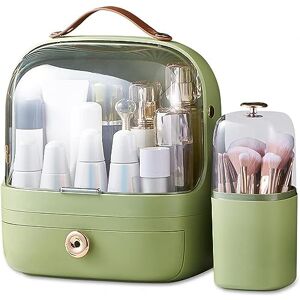 VIDECOR Boîte Rangement Maquillage 5 en 1 Multifonction Anti-poussière et Parfaite Comptoir Salle Bain Commode Chambre Gardez Cosmétiques Organisés et Bien Rangés,Green2 - Publicité