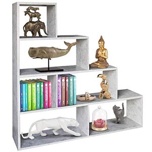 BAKAJI Bibliothèque Echelle Simms Bois MDF 4 Étagères Maison Bureau Pour Ranger Vos Livres Et Objets Divers (Chêne) - Publicité