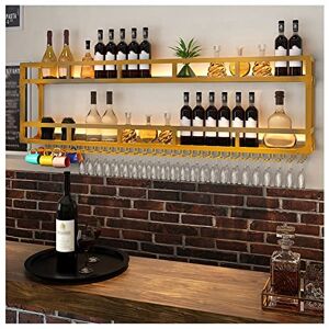 Présentoir à vin LED – Support mural moderne en métal pour décoration, présentoir à vin à suspendre pour la maison, le bar, la cuisine – Organisateur de rangement de bouteilles de vin avec lumières - Publicité