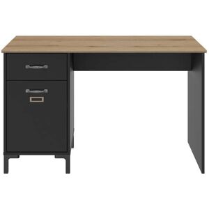 Conforama Bureau 120 cm MANCHESTER coloris noir et chêne helvezia