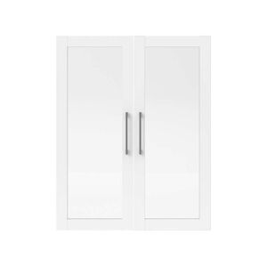 Conforama Lot de 2 portes en verres PRIMO coloris blanc