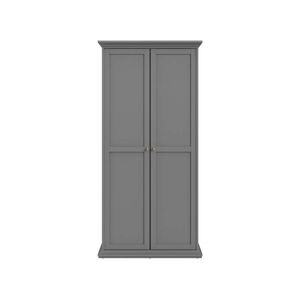 Conforama Armoire 2 portes battantes HARLINGTON coloris gris