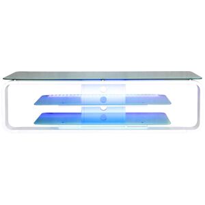 Conforama Meuble TV LED 160 cm MIAMI coloris blanc