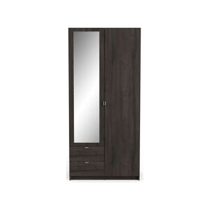 Conforama Armoire 2 portes 2 tiroirs MELLIE coloris chêne waterford