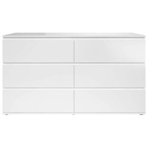 Conforama Commode 6 tiroirs OPUS coloris blanc brillant