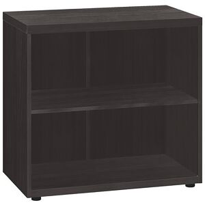 Bibliothèque basse Milano bois H 74 x L 80 cm noir ébène Gris clair