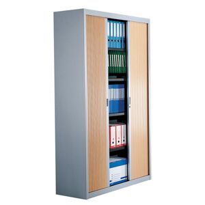 Armoire à rideaux démontables 200 x 120 cm alu-hêtre Blanc