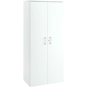 Armoire haute bois H 182 x L 80 cm avec portes battantes blanc - Arch Aluminium