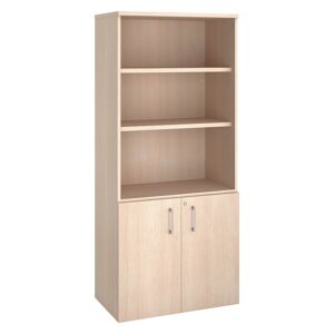 Bibliothèque haute H 182 x L 80 cm avec portes basses chêne clair  Arch