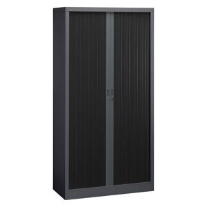 Armoire à rideaux démontable corps anthracite 195 x 100 cm - rideaux noirs Hêtre