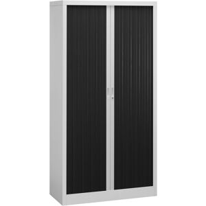 Armoire à rideaux démontable corps gris 195 x 100 cm - rideaux noirs Gris clair