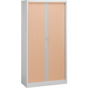 Armoire à rideaux démontable corps gris 195 x 100 cm - rideaux hêtres