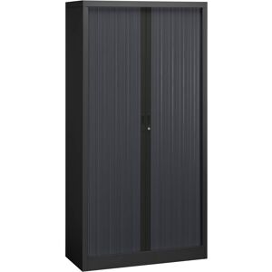 Armoire à rideaux démontable corps noir 195 x 100 cm - rideaux anthracite